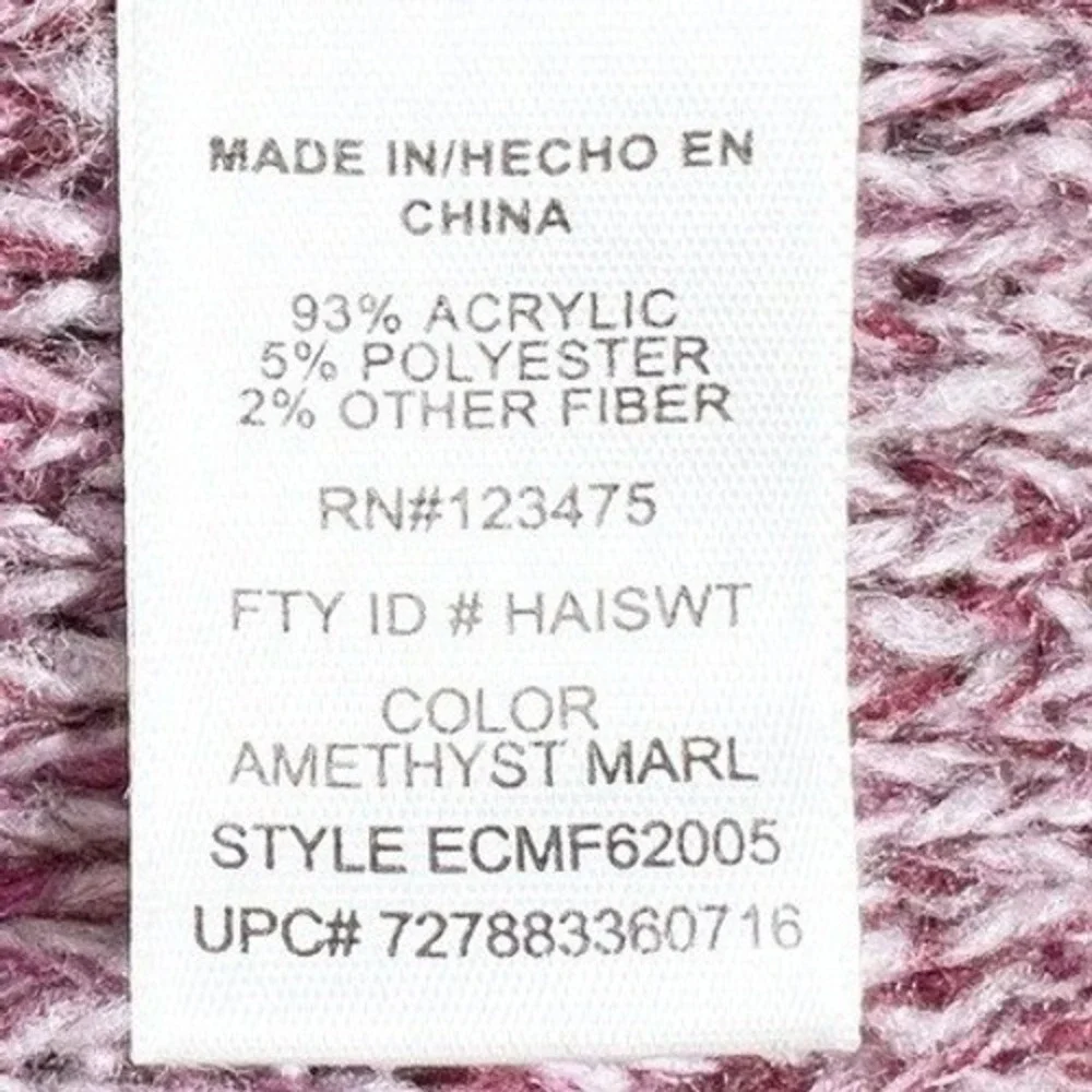 Company Ellen Tracy NWT Womens‎ V-Neck Sweater Amethyst Marl Purple Knit Size M